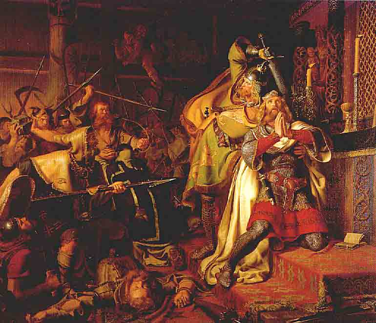 The death of Canute IV of Denmark in the Church of Saint Albanus (1086) ,Christian Albrecht von Benzon