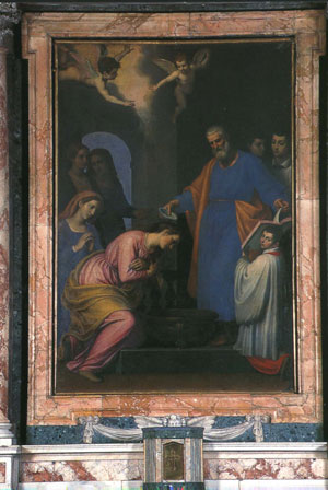 St. Peter baptizing Saint Prisca at Rome, Domenico Cresti (Il Passignano), Church of St. Prisca