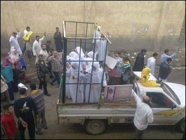 Half of the 19 Yazidi Girls being taken to be burned alive.